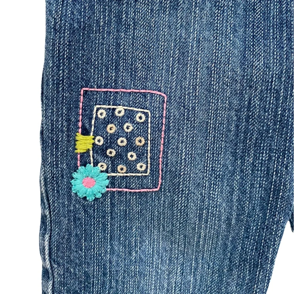 OshKosh Vintage Overalls w/ Embroidery, cuffed hem, polka dot lining - 18 mo